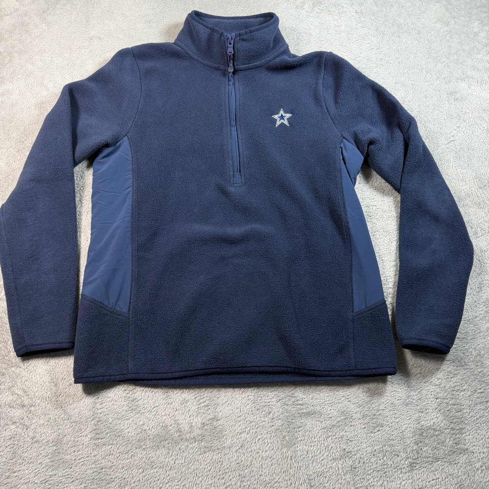 Vineyard Vines Fleece Harbor Pullover Womens XS Navy Dallas Cowboys Quarter Zip